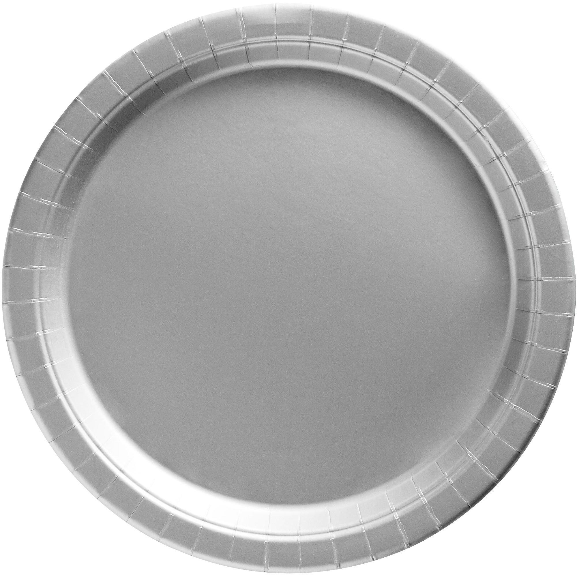 Silver Extra Sturdy Paper Dinner Plates, 10in, 20ct Party City